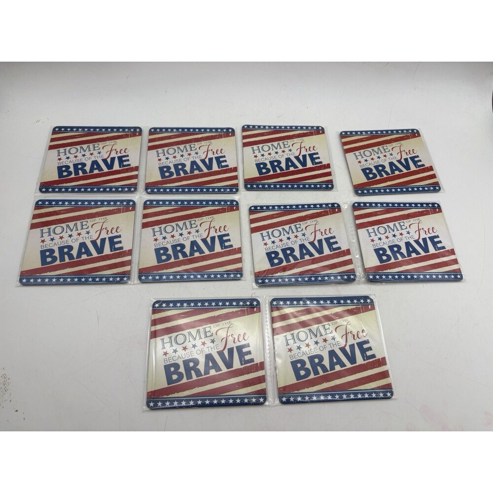 VFW Veterans Foreign Wars Coasters Lot of 10 Home Free Brave Patriotic NEW